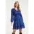 Smashed Lemon Blauwe jurk met bloemenstructuur en ruffle zoom |