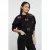TRENDYOLMİLLA Dames Zwart Grafisch Lang Regular fit Sweatshirts