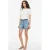 VILA regular waist denim short light blue denim