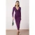 Paarse platte maxi cocktailjurk voor dames, lange bodycon jurk