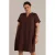 Yest Curve T-shirtjurk zomerjurk donkerbruin