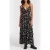 The Kooples Sleeveless Ruffled Long Dress Black White