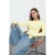 TRENDYOLMİLLA Dames Geel Effen Lang Getailleerd Blouses