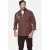 Jan Vanderstorm +FIT Collectie casual overhemd PERTAVIN Plus Size donkerrood