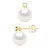 Oorbellen Prestige – Diamanten 0,04 Ct – Kwaliteit HSI – Geel Goud 375 en Echte Gekweekte Zoetwaterparels Rond 8-9 mm