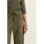 Expresso travelstof wide leg high waist casual broek olijfgroen