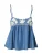 OBJECT Top ‘OBJElla’  blauw denim / wit