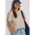 Cecil Dames Shirt met korte mouwen, capuchon en opdruk in Beige