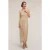 Motivi Embroidered Dress With Fringes Beige