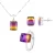 Ketting set, oorbellen en verstelbare ring kristal geel paars zilver 925 – Anais