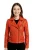 Dames leren oranje Brando bikerjack – Constantia