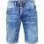 Jeansshorts “RUBEN” met contrastnaad en open knoopsluiting