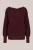 WE Fashion – Dames trui met structuur en pofmouwen – Regular fit – Bordeauxrood –