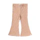 Your Wishes regular waist geruite flared broek oranje met textuur