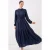 Gebuttonde Maxi Jurk met Ronde Hals en Tailleband