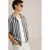 WE Fashion comfort gestreepte casual overhemd donkerblauw