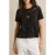 Reiss Floral Cut Out Top Black