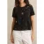 Reiss Floral Cut Out Top Black