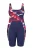 Ulla Popken Badpak  indigo / donkerblauw / rood / wit