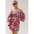 HARPER & YVE gebloemde off shoulder jurk blauw