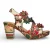 Laura Vita Nellao 33 beige leren espadrilles met bloemenprint en sleehak voor dames