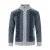 Herenvest met opstaande kraag met ritssluiting, grof gebreide, gevoerde trui voor winterblauw