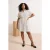 Trendyol Curve Dames Ecru Stippen Midi Kort Casual Skater Grote maten Jurk