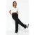 TRENDYOLMİLLA Dames Zwart Effen Wijde pijp Normale taille Broeken