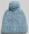 Kabelgebreide Beanie met Pompon Blauw