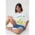 TRENDYOLMİLLA Dames Ecru Grafisch Kort Oversized T-shirts
