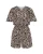 WE Fashion Jumpsuit  donkerbruin / offwhite