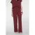 Geisha pantalon met hoge taille en riemlussen roodbruin
