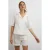 Linnen Korte Mouwen Shirt met Uitsnijding Detail