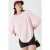Oversized Geribde Korte Blouse met Ronde Hals