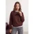 TRENDYOLMİLLA Dames Bruin Effen Lang Oversized Sweatshirts