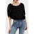 French Connection Birch Seersucker Scoop Nck Top Black