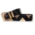 Gianni Versace Leren riem met gouden driehoekapplicaties