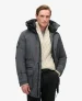 Superdry Mannen City Gewatteerde Parka Donkergrijs