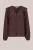 WE Fashion – Dames blouse met ruches – Regular fit – Donkerbruin – LENZING™ ECOVERO™ viscose –