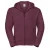 Russell Heren Authentieke Sweatshirt met volledige ritssluiting / Hoodie (Bourgondië)