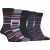 Farah – 5 Pack Heren Dunne Ademend Klassieke Gestreepte Patroon Zachte Top Katoenen Dress Sokken – FCS271BLKBER (Gestreept)