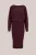 WE Fashion – Dames fijngebreide midi jurk met boothals – Regular fit – Aubergine – Viscose –