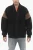 Fleece tweekleurige KIMONO-sweatshirt in Marrone, Nero