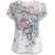 Top met korte mouwen en artistieke bloemen- en abstracte print.
