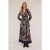 Motivi Long Viscose Dress With Scarf Pattern Blue