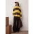 TRENDYOLMİLLA Dames Geel Gestreept Lang Oversized Sweatshirts