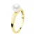 Ring – Geel Goud – Echte Cultiveerde Zoetwaterparel Rond 6-7 mm