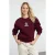 TRENDYOLMİLLA Dames Bordeaux Dierenprint Lang Relaxed fit Sweatshirts