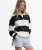 Cotton Elastic Geruite Shorts Blue