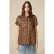 Oltre Viscose Animal Print Shirt Natural